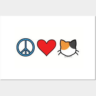 Peace Love Cats - Calico Posters and Art